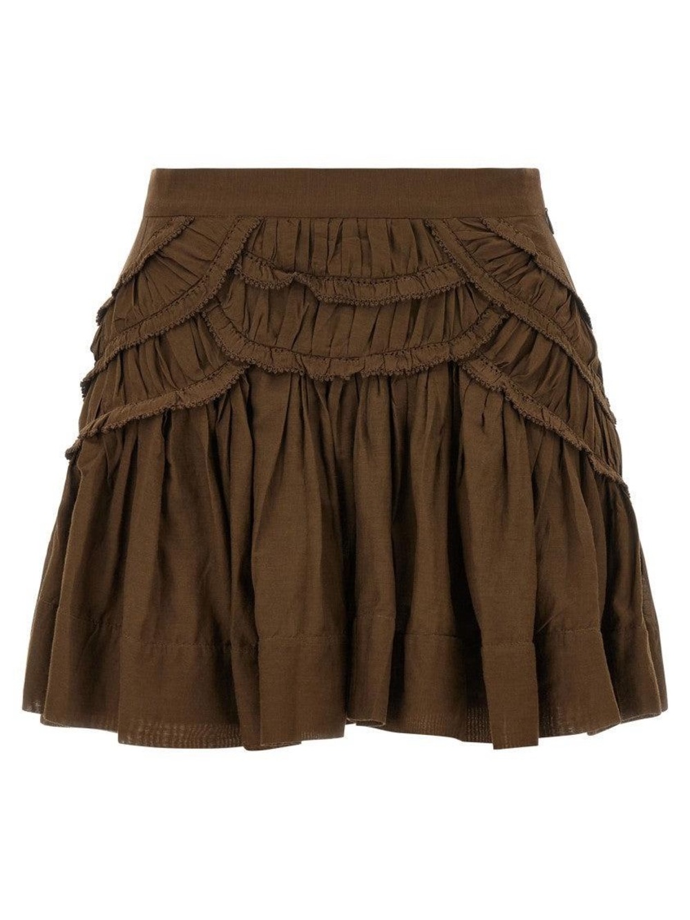 Isabel Marant Brown Tiered Ruffle Mini Skirt